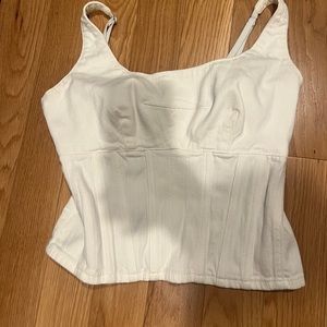 Anthropologie Maeve white Jean corset